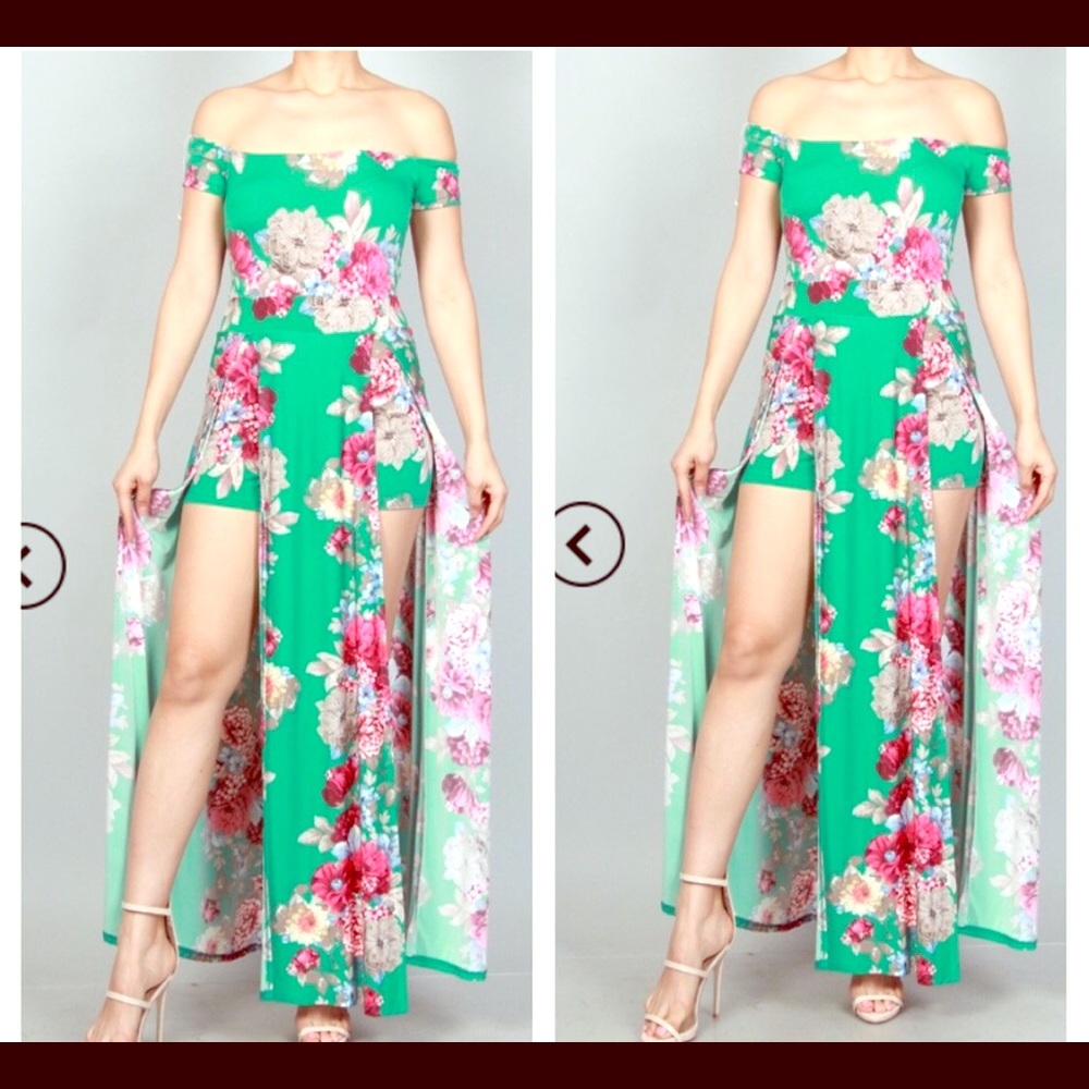 Floral Shorts Maxi Dress